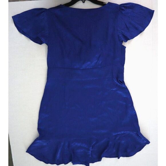 MICHAEL Michael Kors Women Sz 10 Royal Blue Zebra Print Jacquard Tie Dress - Picture 3 of 16